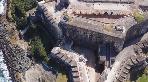 aerial view of a fort in Puerto Rico